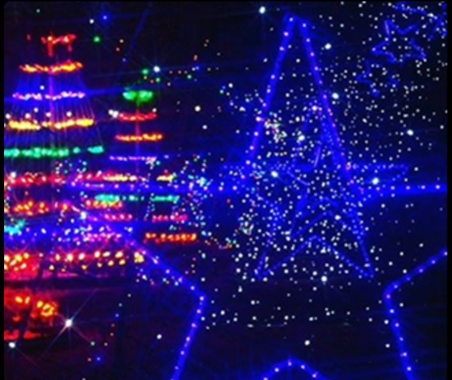 Blue LED star and tree display